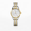Relógio Feminino Mondaine Prata com Dourado com Kit Colar e Brinco